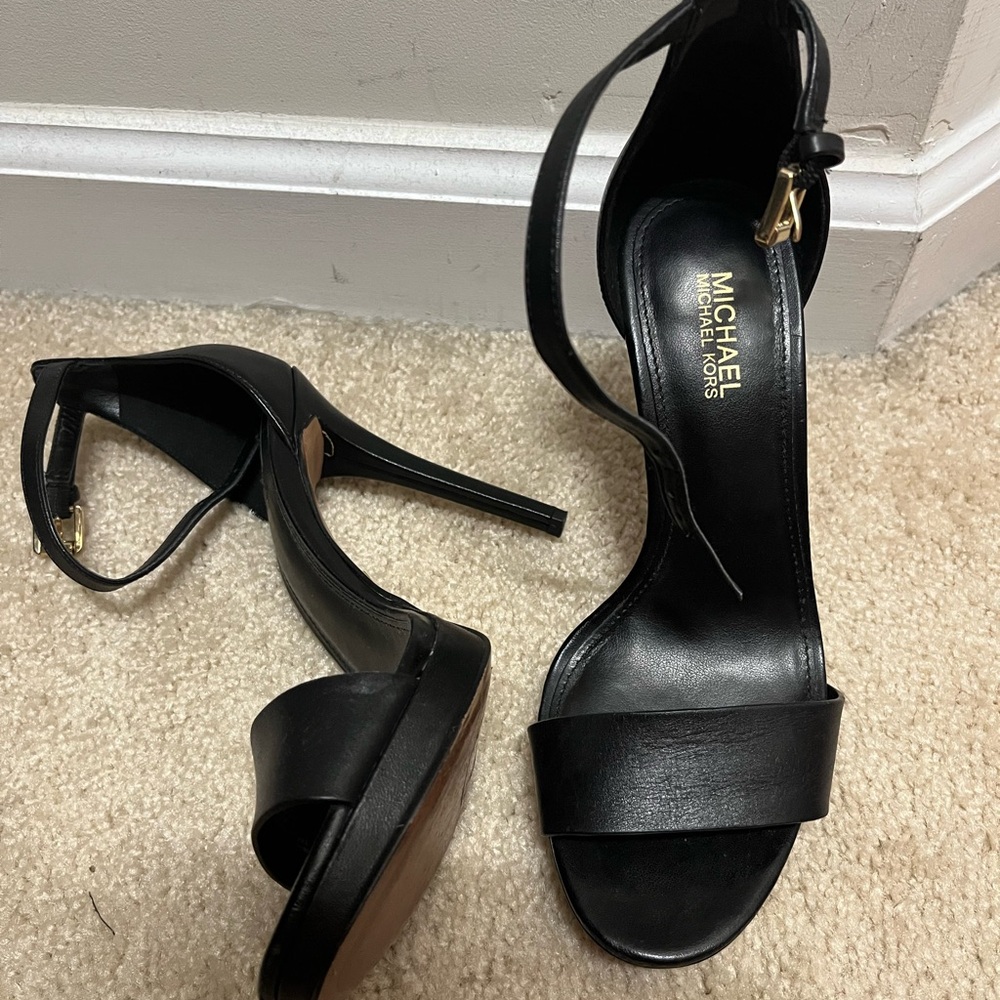 MICHAEL Michael Kors Black Block Heel Sandals